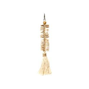 Porte-clés macramé arête de poisson – Crème