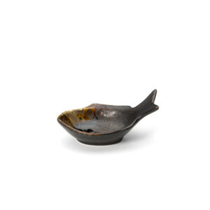 Bol en céramique forme poisson – Marron – S