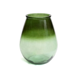 Vase Qiezi en verre recyclé – Vert – L