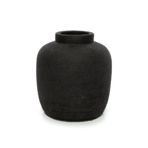 Vase Peaky en terracotta – Noir – M