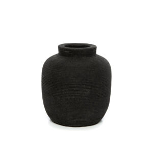 Vase Peaky en terre cuite – Noir – S
