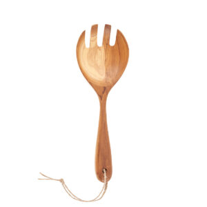 Fourchette de service en teck naturel