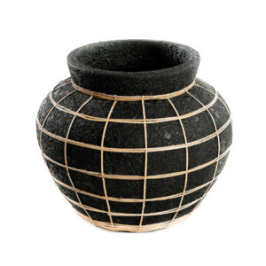 Vase Belly en terre cuite – Noir Naturel – Grand