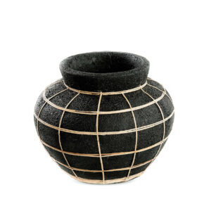 Vase Belly en terre cuite – Noir Naturel – M