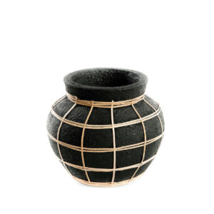 Vase Belly en terre cuite – Noir naturel – S