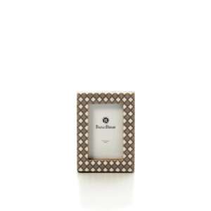 Cadre photo diamant blanc et brun – format 5x7