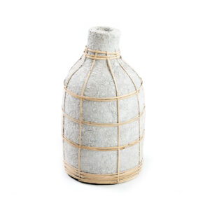 Vase Whoopy Béton & Rotin – Grand