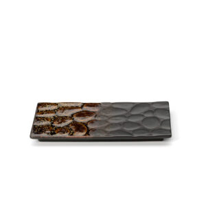 Assiette rectangulaire Merapi – Marron