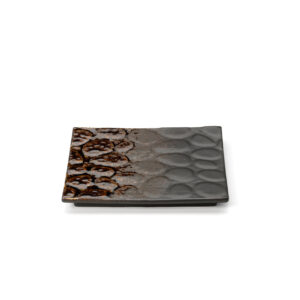 Assiette carrée Merapi – Marron