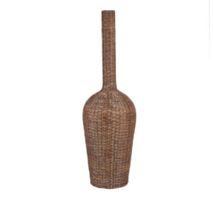 Suspension Amphore en Rotin Tressé – Dark Walnut – XXL