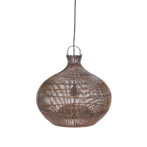 Suspension en rotin Desert Gourd – Noyer foncé – S