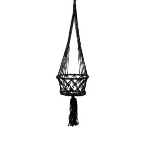 Suspension macramé pour plante - Noir - L