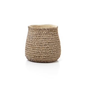 Cache-pot tressé en ciment – Grand format – Naturel
