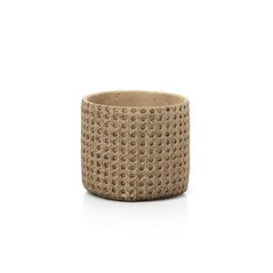Cache-pot en ciment effet tressé – Naturel – M