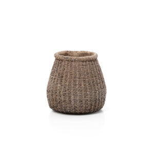Cache-pot en béton Faux-Puff – Marron – M