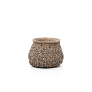 Cache-pot Puff en ciment – Marron – S