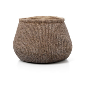 Cache-pot Faux-Puff en ciment – Marron – XL