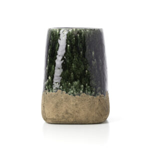 Cache-pot conique vert mousse – Grand format