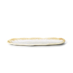 Plat ovale Da Rocha – Blanc miel