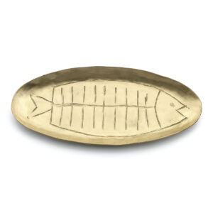 Plateau poisson en laiton doré – Grand
