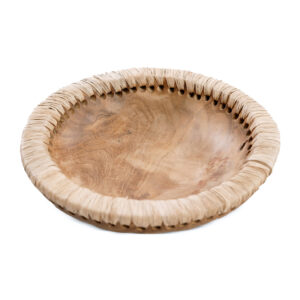 Bol Like Me en bois de teck et raphia – Naturel – S