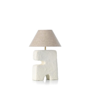 Lampe de table en papier mâché blanc – M