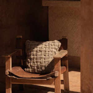 Housse de coussin en lin tressé – Naturel