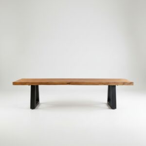 Banc en teck et pieds en fer – Naturel – 280