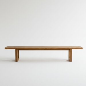 Banc en bois naturel à pieds carrés