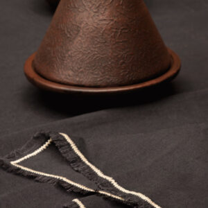 Serviette de table en lin – Noir naturel – 45x45