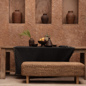 Nappe en lin Tuscany – Noir naturel – 150x250