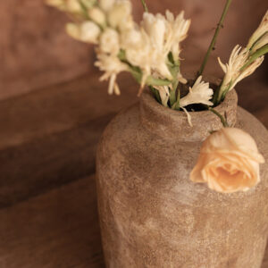 Vase en céramique artisanale crème — M