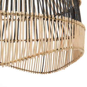 Suspension Rayée en Rotin – Naturel & Noir – M — vue 2