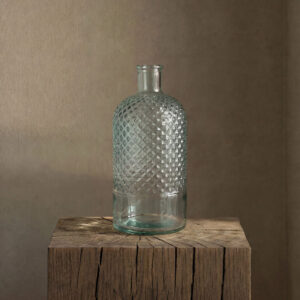 Bouteille en verre soufflé Zuanshí – Bleue – M