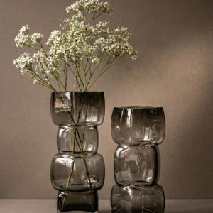Vase Cubes – Gris Foncé – Grand