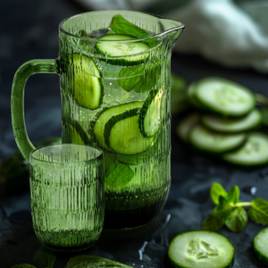 Pichet en verre recyclé – Vert Mousse