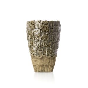 vase en grès texturé – pierre grise – grand format