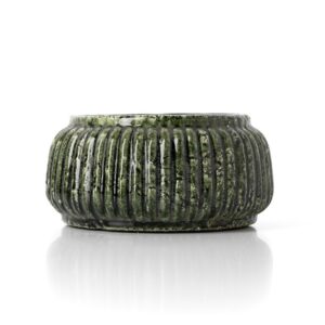 cache pot en céramique côtelé – vert forêt, bas