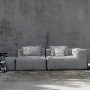 Pouf d'extérieur Outdoor Pouf Gris chiné, vue 2