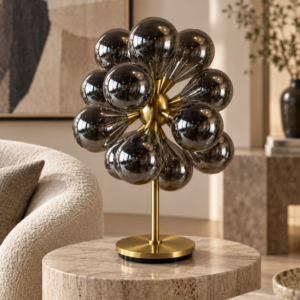 Lampe à poser Dahlia – Verre ambré