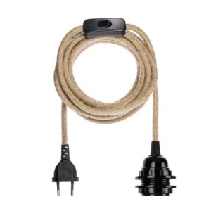 Câble de suspension en jute – Naturel et noir – 4,5 m