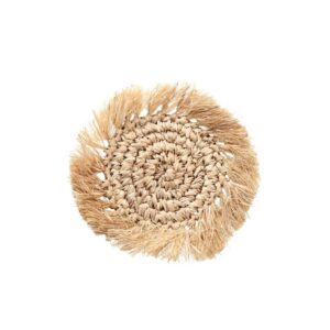 Dessous de verre Frange Raphia Naturel S