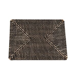 Set de table rectangulaire – Rotin naturel et noir