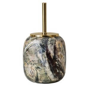 Porte-balai WC – Aspect marbre vert forêt