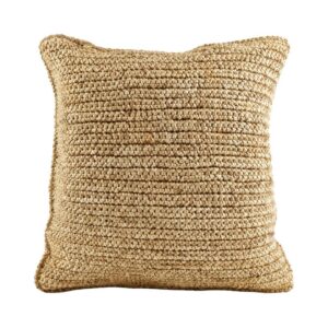 Housse de coussin Flores – Raphia naturel – 50 × 50 cm
