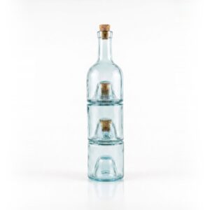 Huilier 3 étages en verre recyclé Transparent