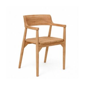 Chaise à accoudoirs Febriansah en teck Naturel