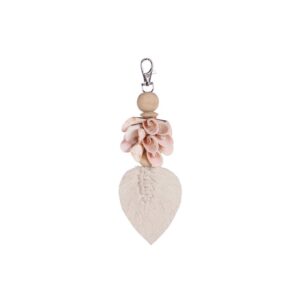 Porte-clés coquillage Shiva Rose et blanc