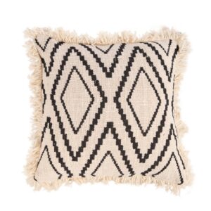 Housse de coussin Sahara Diamond Naturel et noir 50×50 cm