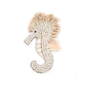Hippocampe décoratif en coquillages Blanc